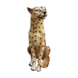 Vintage ceramic statue cheetah
