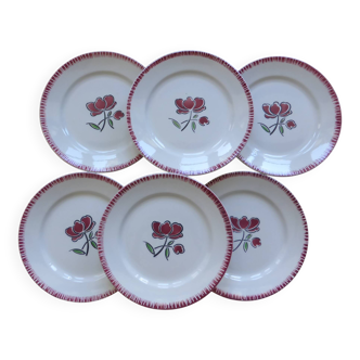 6 assiettes plates vintage de Badonviller 200825
