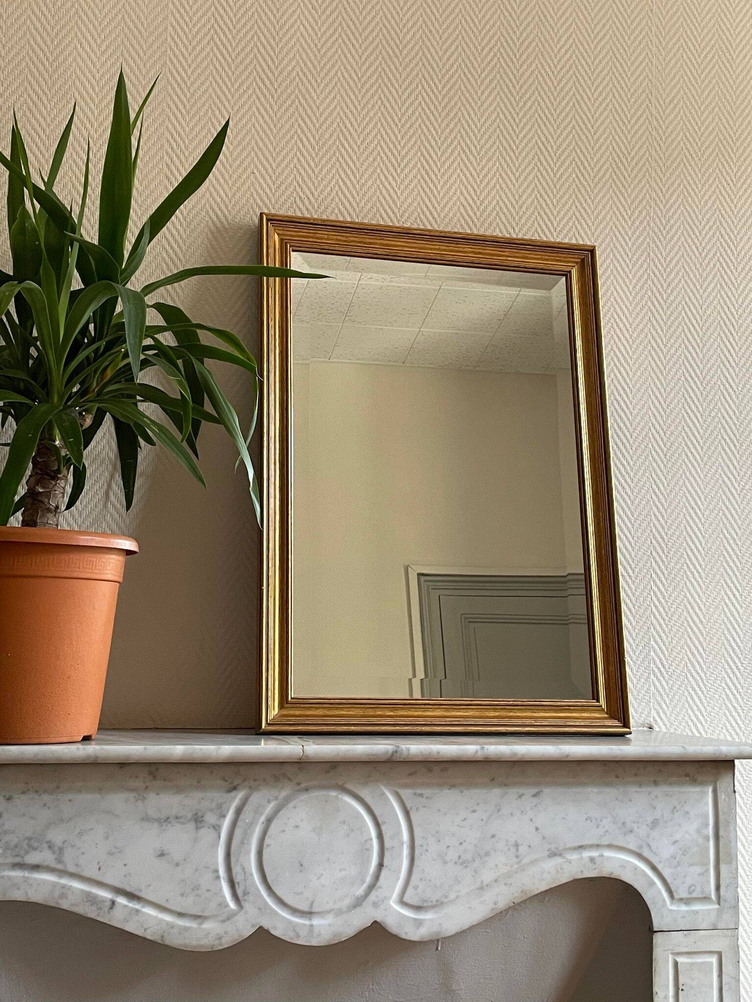 Miroir cadre bois doré