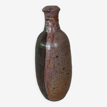 Vase bottle soliflore enamelled earth