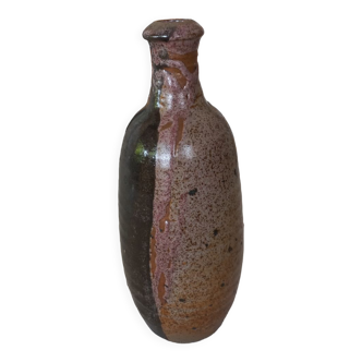 Vase bouteille soliflore terre émaillée