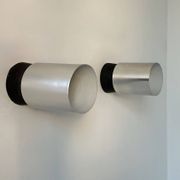 Pair of vintage wall lights, chrome-plated metal and Bakelite, France 1960.