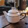 Art Deco teapot in white porcelain and platinum