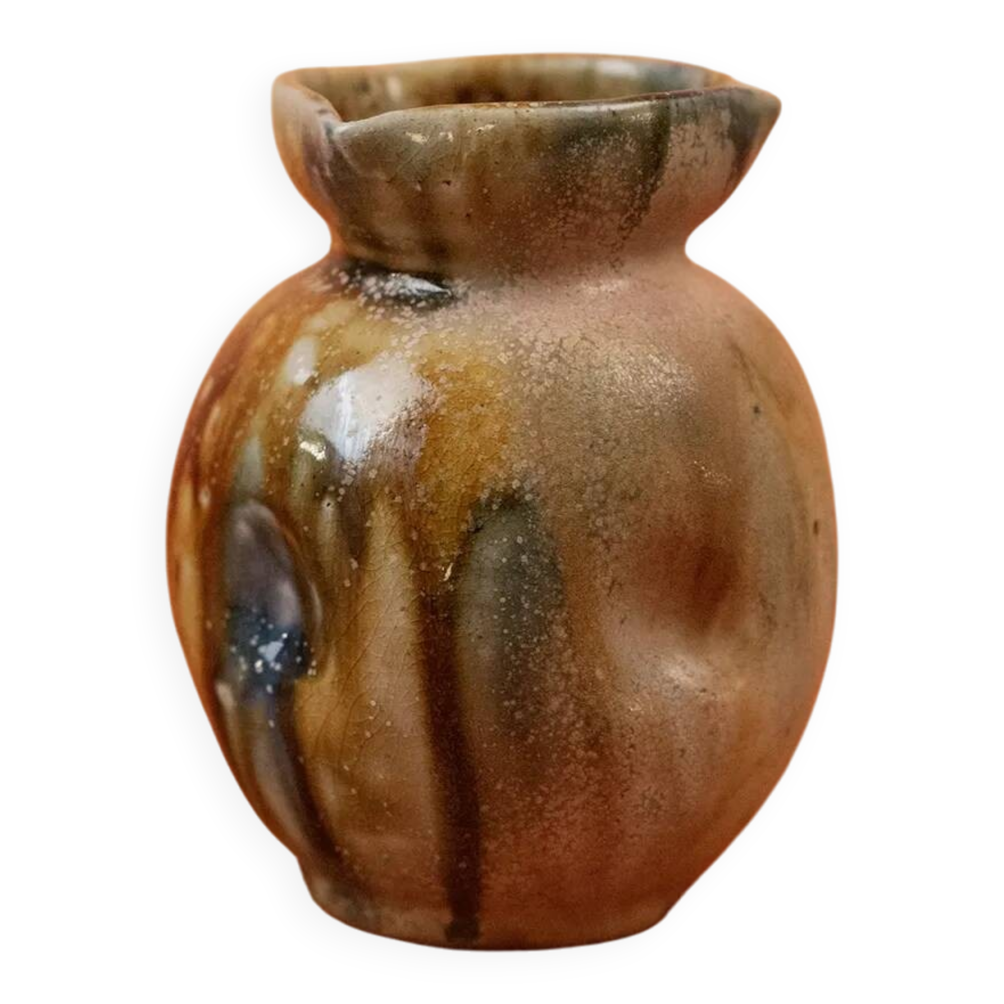 Small Art Nouveau vase in flamed glazed stoneware by Charles Greber