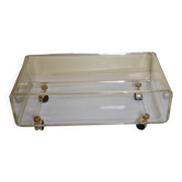 David Lange coffee table on wheels for Roche Bobois in plexiglass from the 1980s