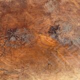 Brutalist style solid wood low stool