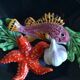 Assiette Vallauris 60's barbotine poisson