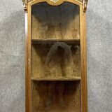 Louis XV style three-sided glass display case in mahogany and gilded bronze, circa 1850