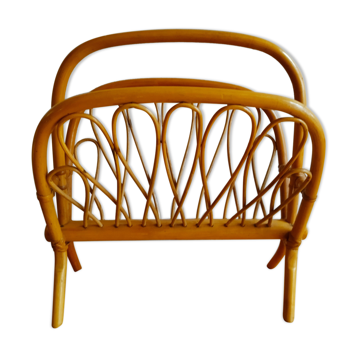 Rattan magazine holder