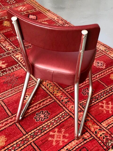 Office chairs in burgundy skaï 50s