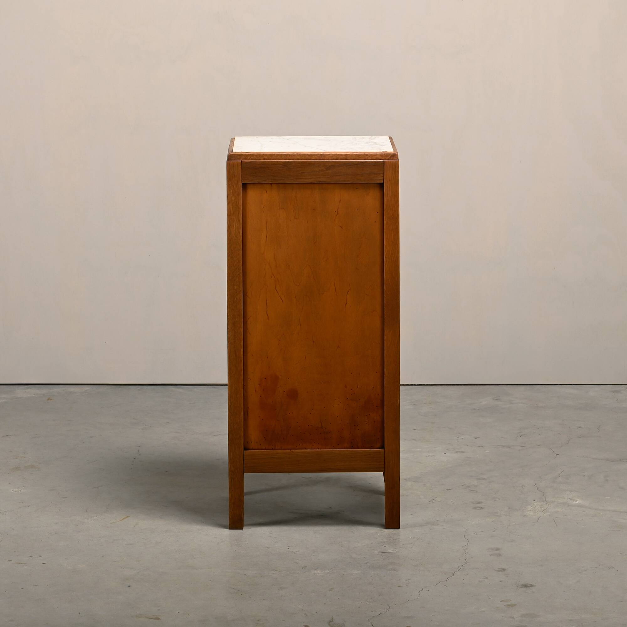 Art Deco Nightstand or Bedside table Oak and Marble, Dutch, 1930s