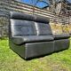 Pair of two black leather modular sofa chairs by Walter Knoll, Germany, 1970s