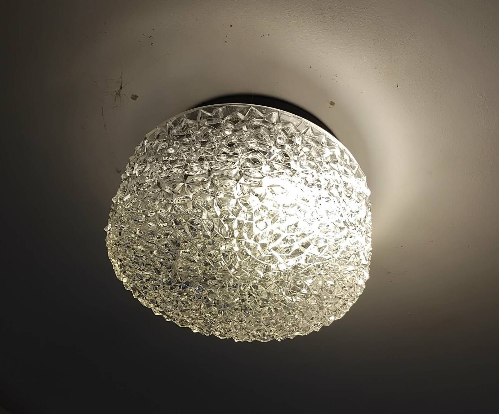 Moulded glass ceiling light from the 60s/70s.