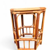 Set of 4 small rattan tables