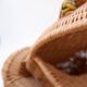 Vintage wicker frog and scoubidou, Olivier Cajan, 1970s