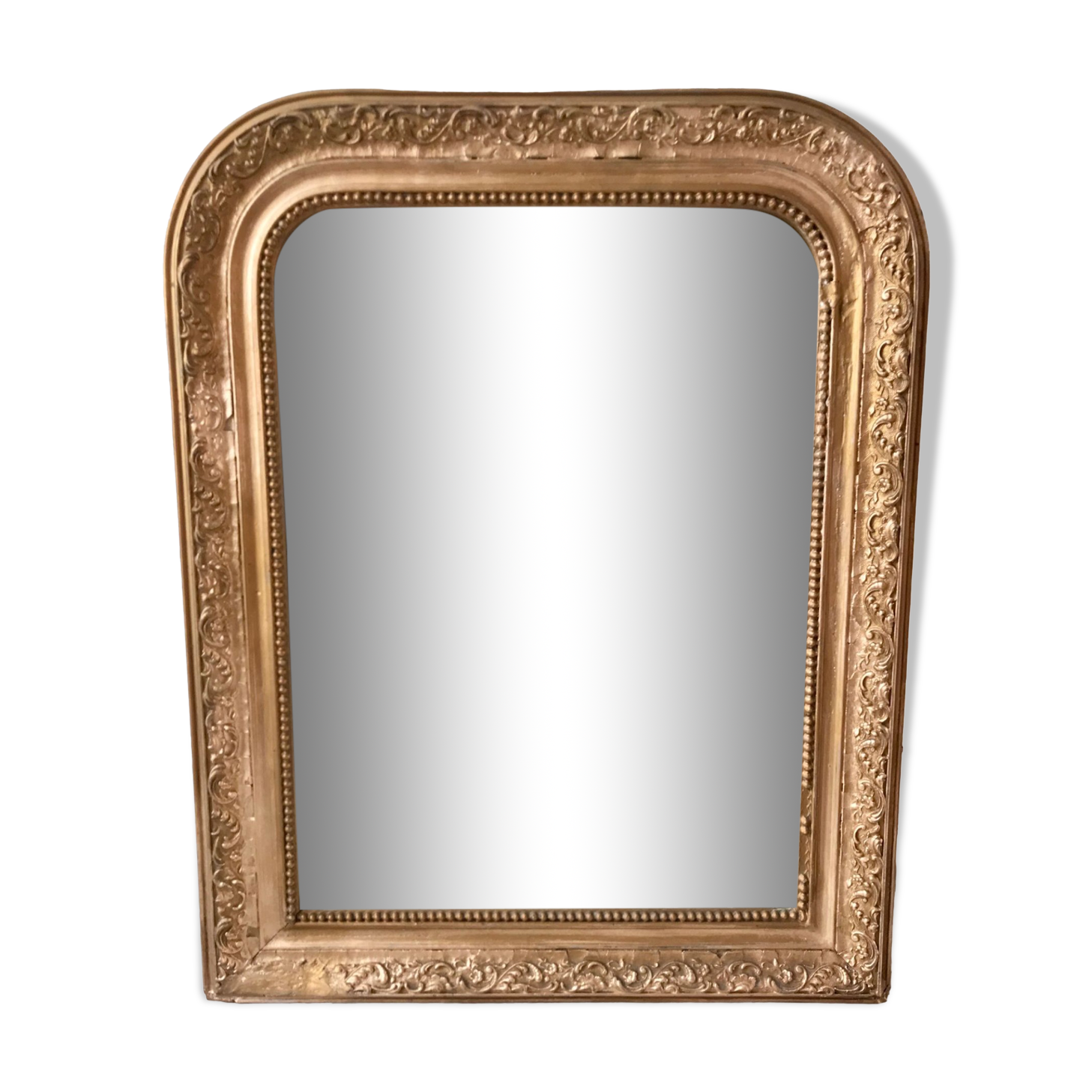 Wooden mirror and gilded stucco early twentieth century