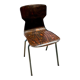 Set of 6 wenge wood chairs and green steel of gray