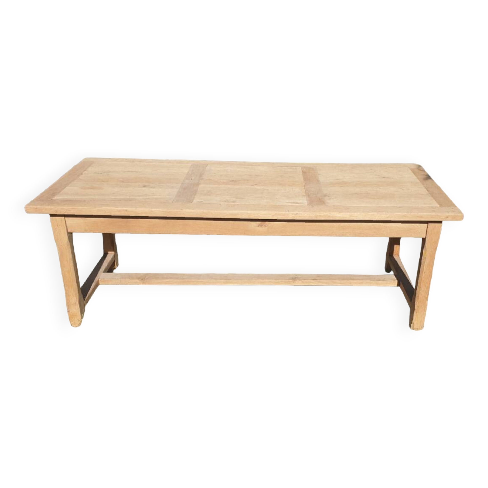 Natural wood farmhouse table