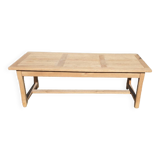 Natural wood farmhouse table