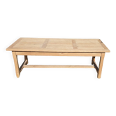 Natural wood farmhouse table