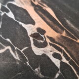 Table and 6 chairs in black formica marble effect