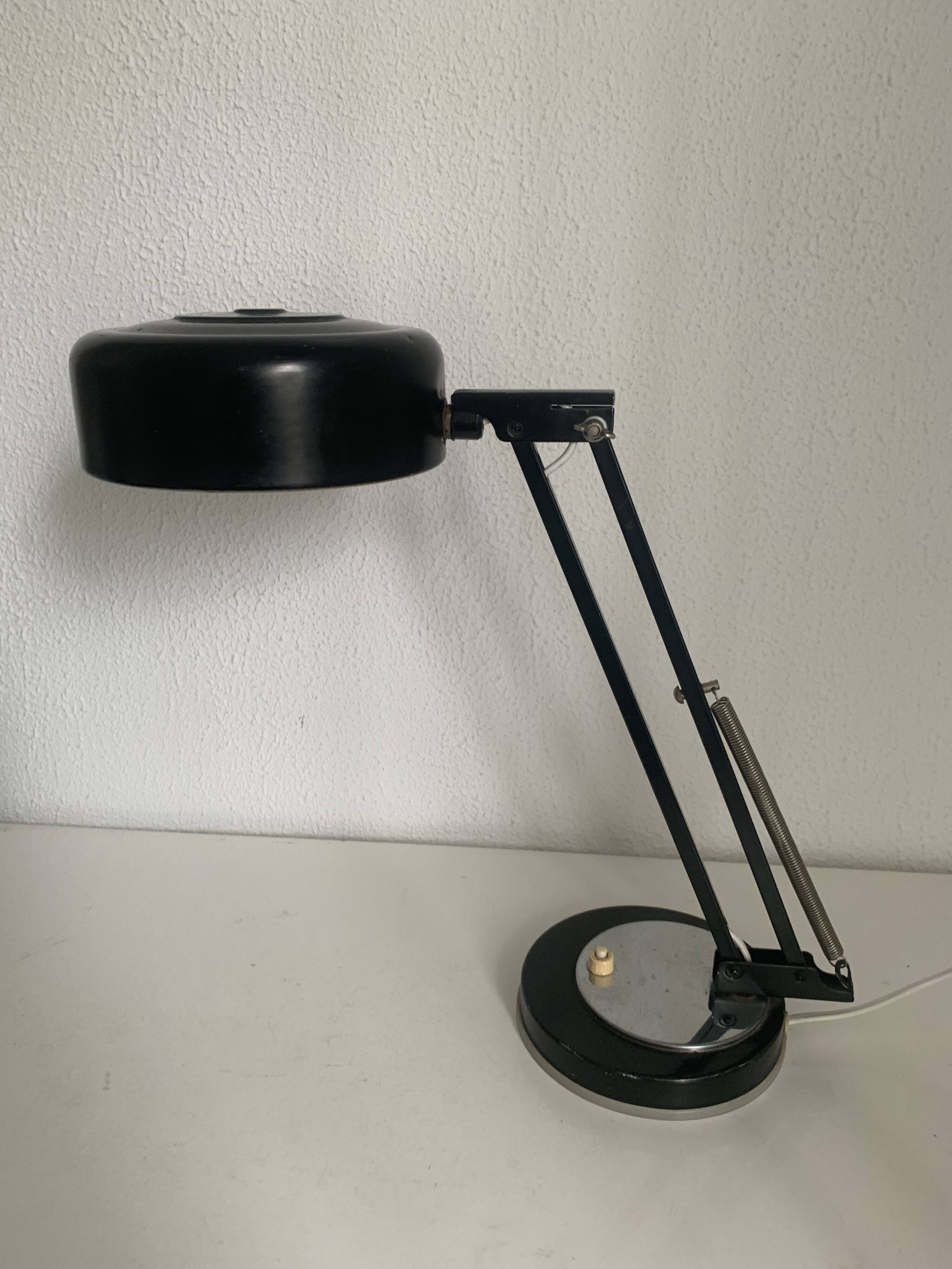 Vintage 1950s industrial black desk lamp - 35 cm