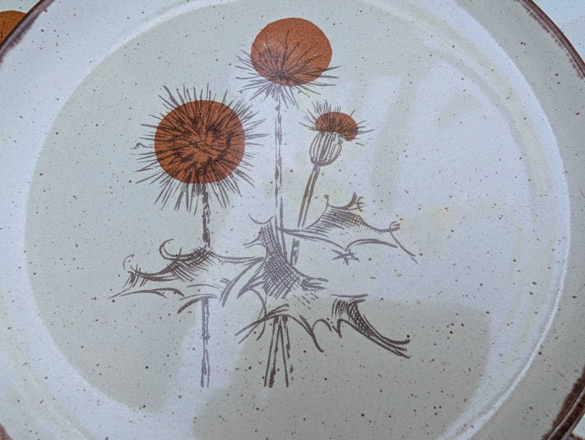 5 flat plates ADP Chardon decor from the 1970s
