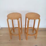 Paire de tabourets hauts vintage