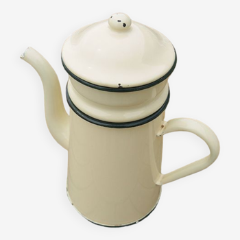 Old off-white enamel coffee maker