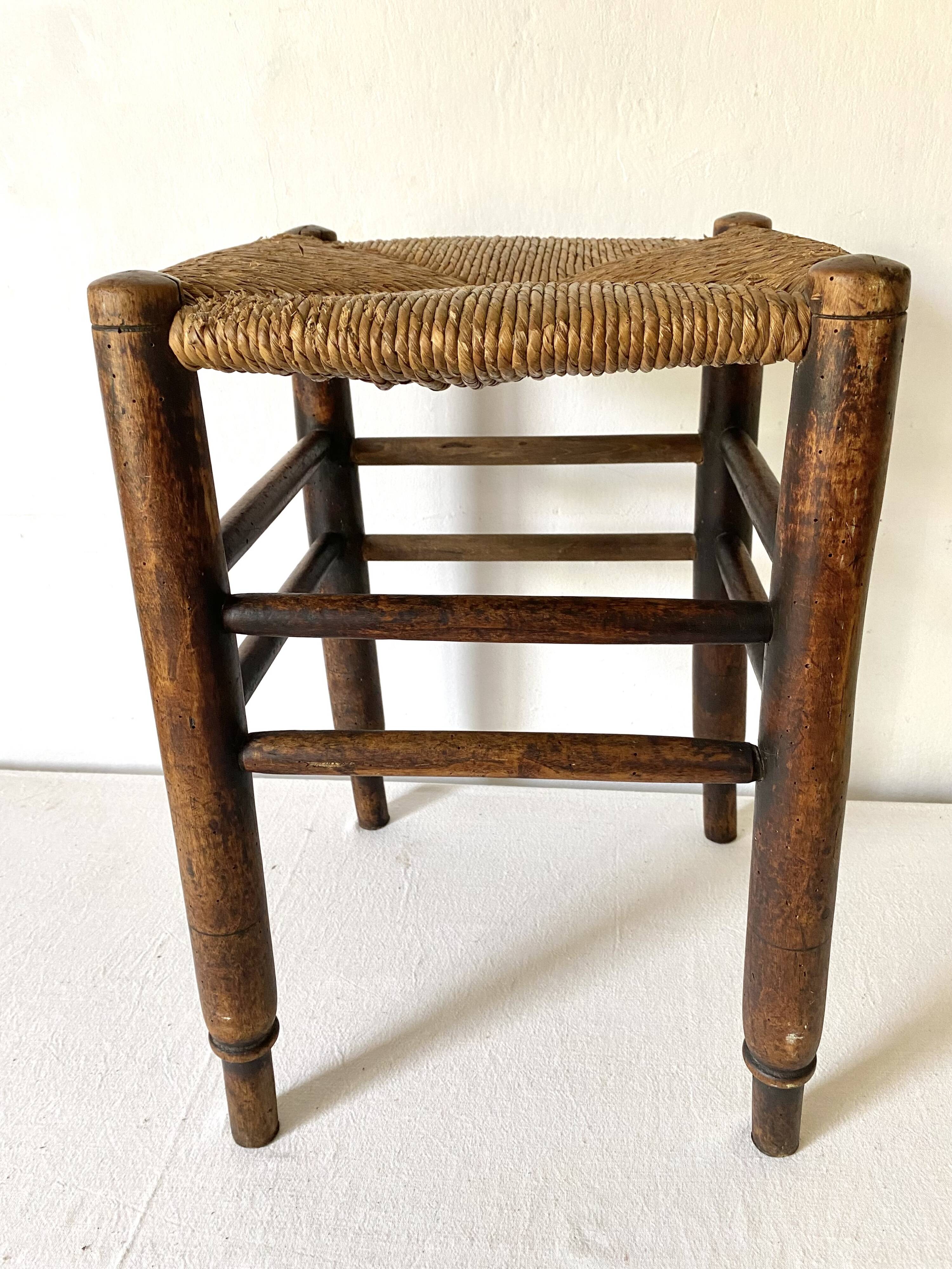 Straw and wood stool