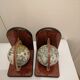 Paire de serre livres globe bois