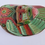 Masque Mexicain en terre cuite, art populaire Mexicain, années 70
