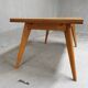 Dining table in blond oak compass feet 1950