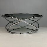Mac chrome and smoked glass Coffee Table from Miniforms, Italy, 1970s