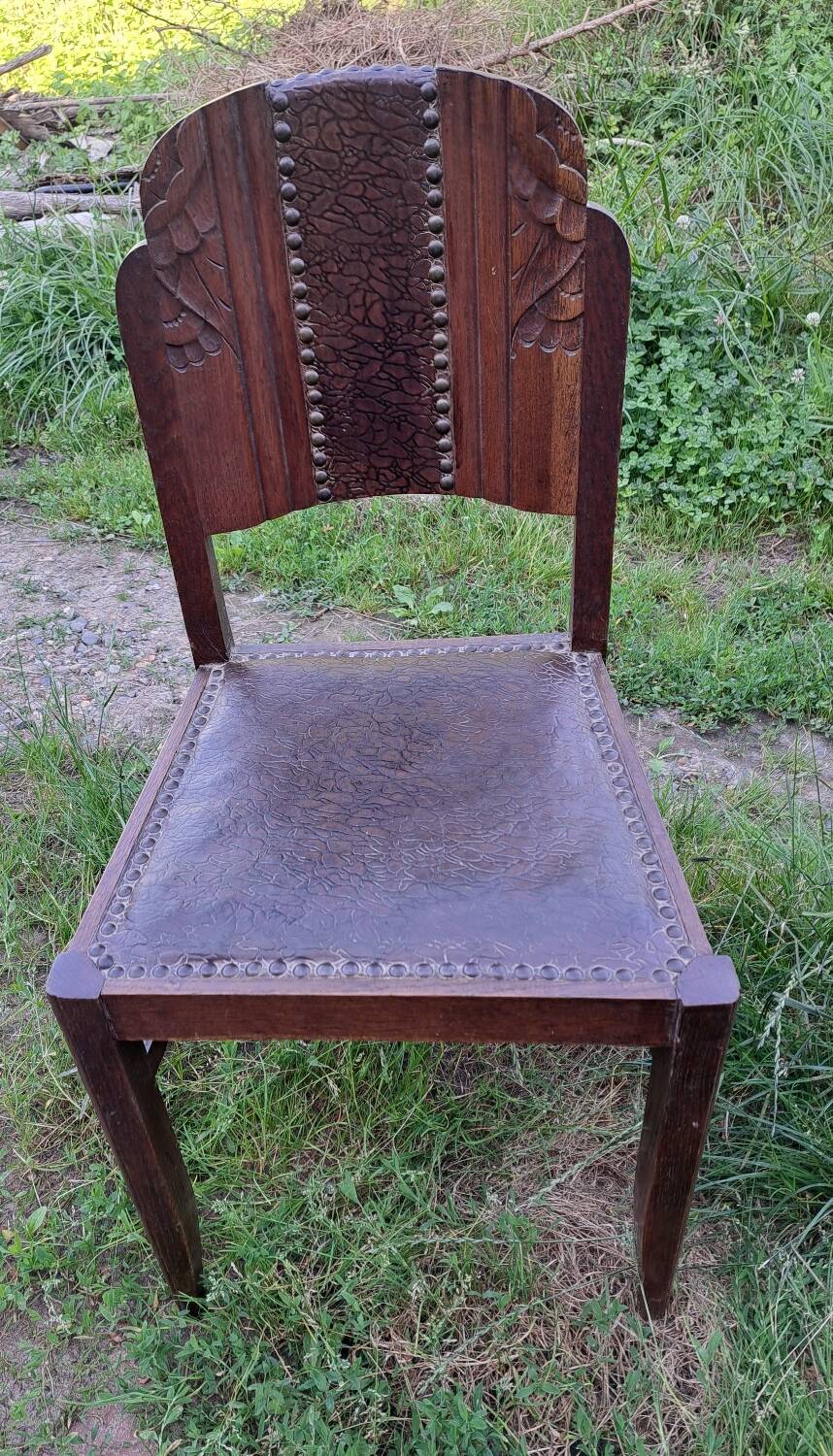 Set of 6 art deco chairs.