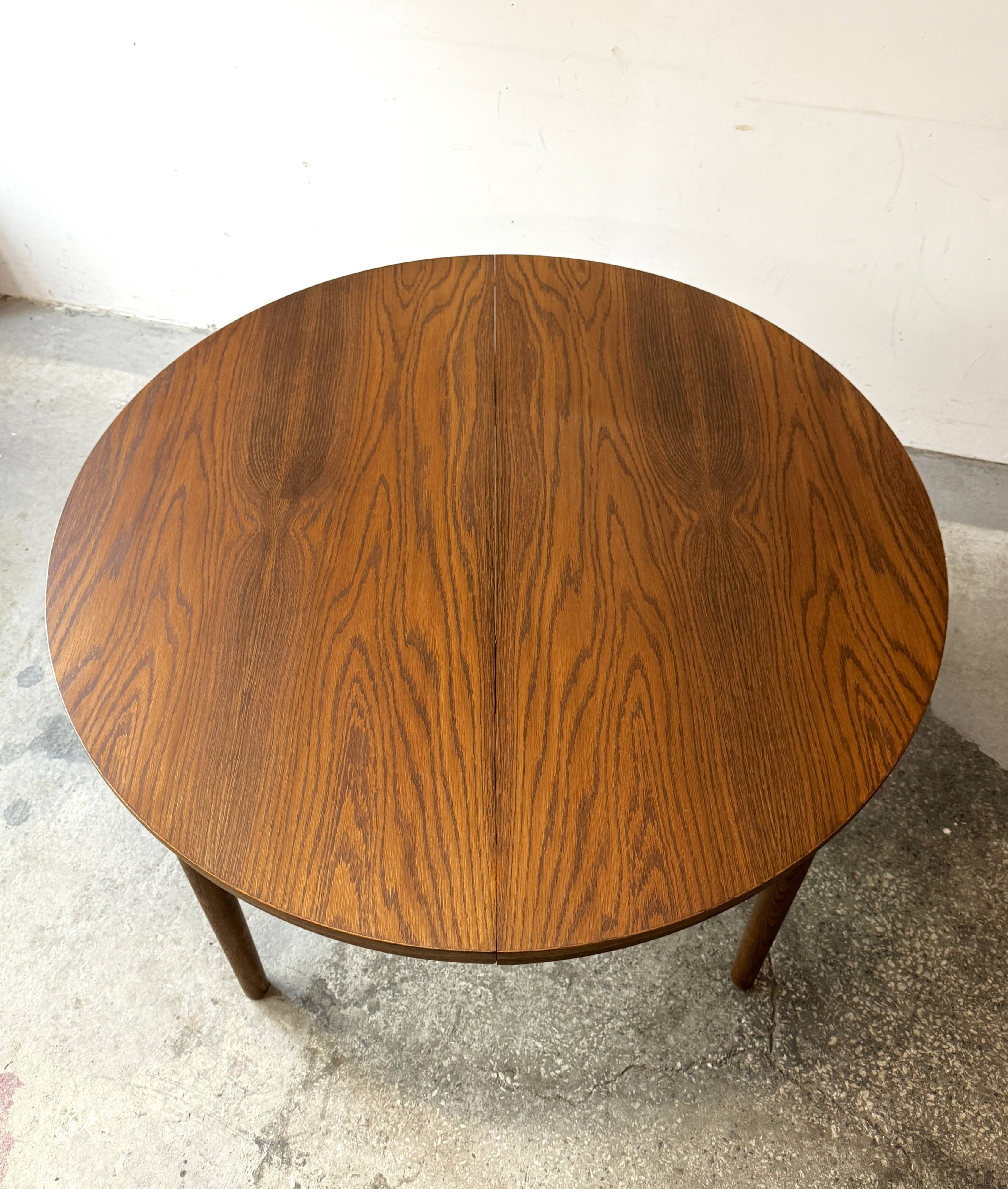 Table extensible en chêne, Danemark, années 1960/1970, vintage, milieu du siècle moderne