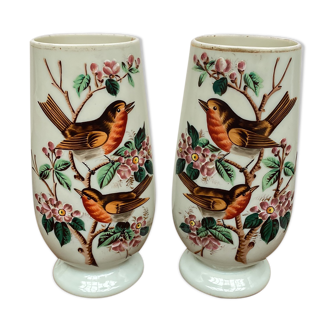 2 japanese opaline vases