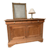 Honey-colored wood sideboard