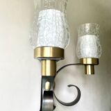 Large brutalist wall lamp by Jean Perzel