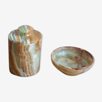 Onyx marble cup set and pot