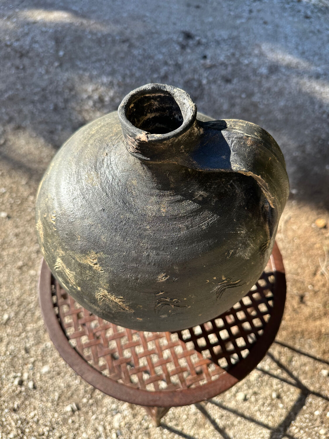 Ancient 19th-century terracotta jug