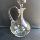 Blown crystal decanter with handle