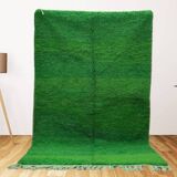 Handmade pure wool Moroccan rug, green, size 1.5/2.5 m.