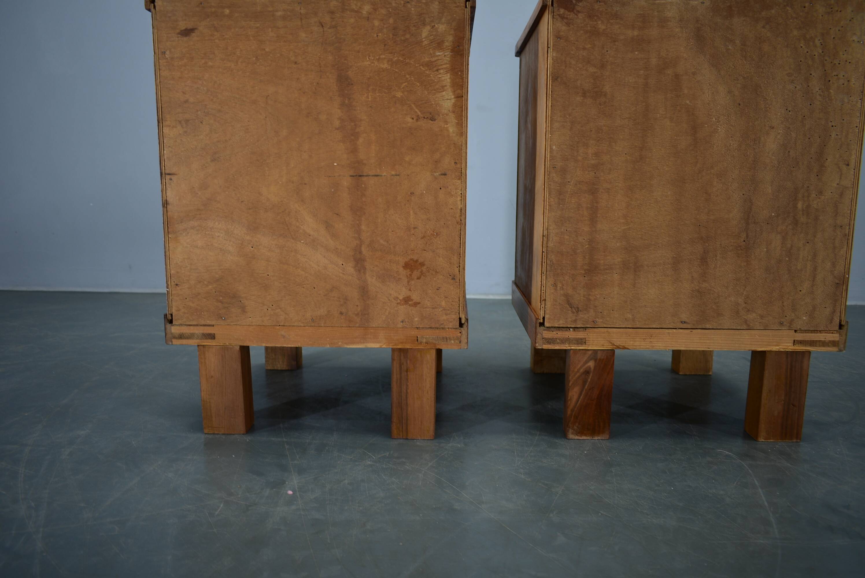 1935s pair of rare Art Deco bedside tables, Czechoslovakia