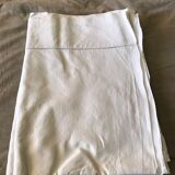 Drap ancien en lin. bordures à bribes brodées