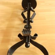 High handmade wrought iron candle holder for larger candles - vintage