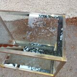 Table vintage en laiton et verre
