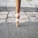 Old patina farm table turned feet