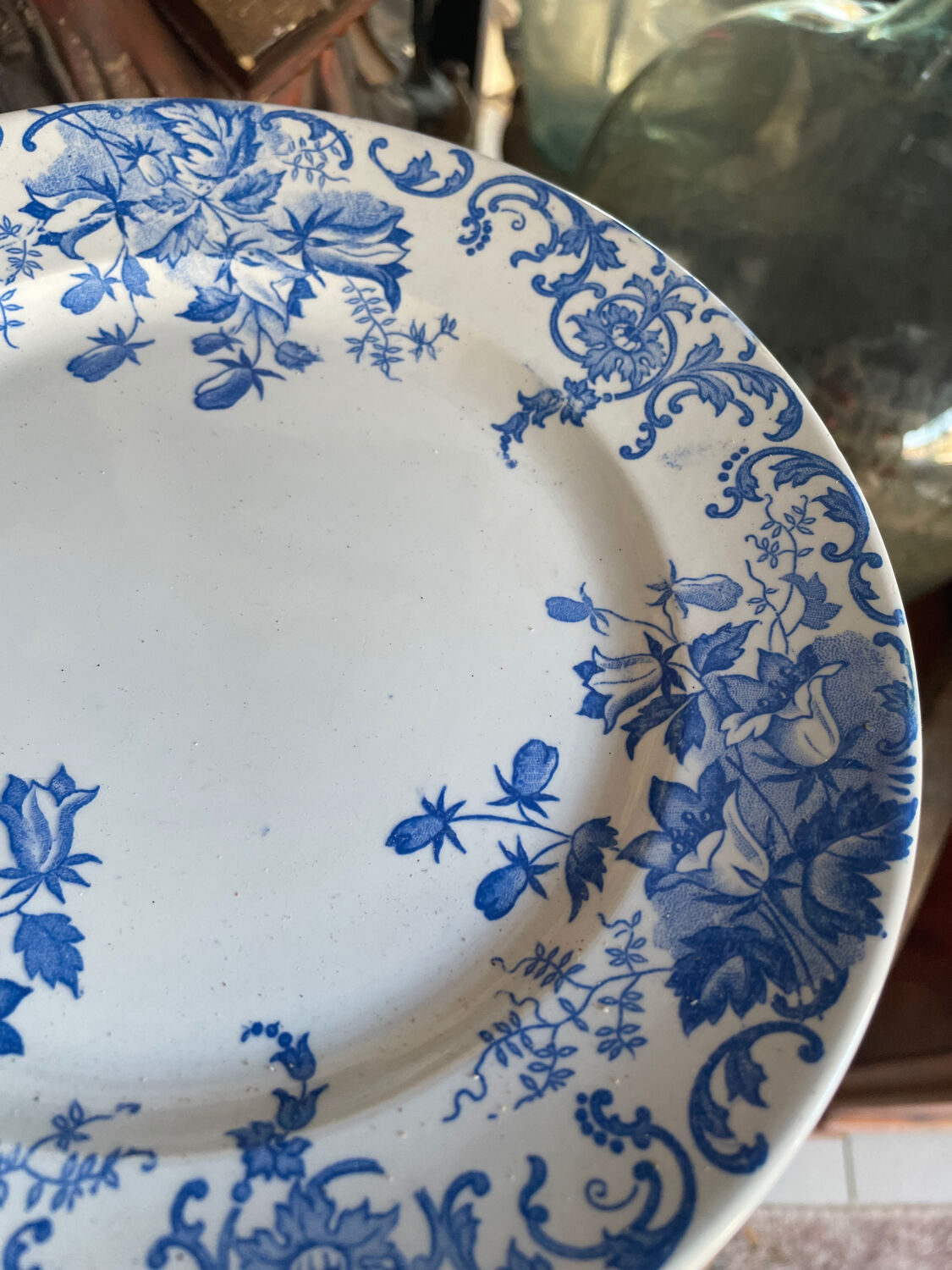 39-piece blue floral service - terre de fer