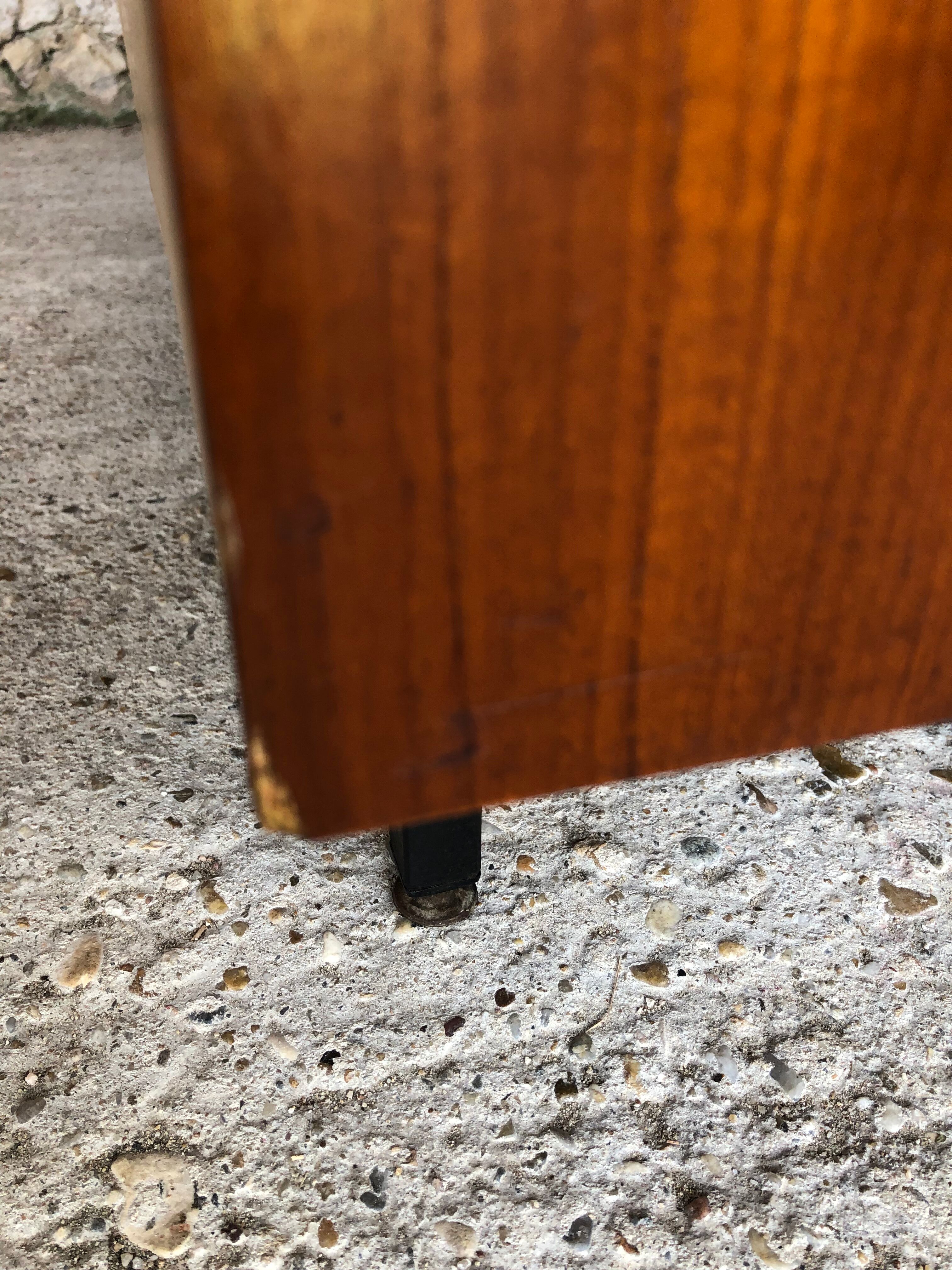 Vintage modular chest of drawers in teak and grey skaï, circa 60's